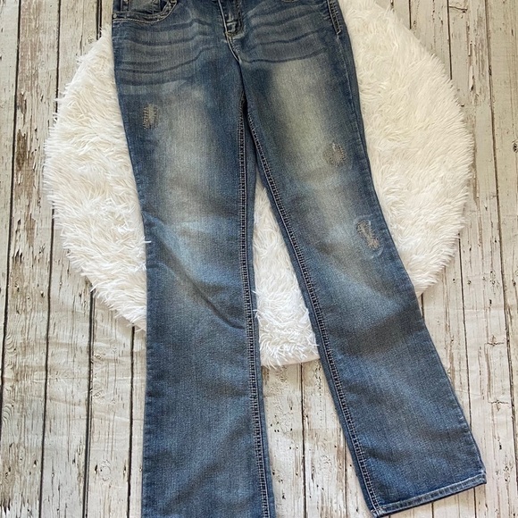 true Freedom distressed faded boot cut jeans size 9 - Picture 2 of 8